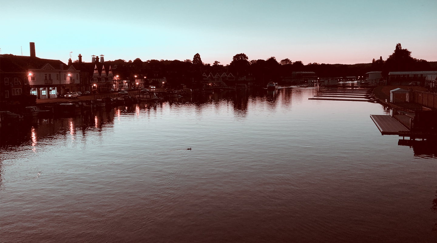 A view from the River Thames in Henley on the eve of the Henley Royal Regatta. Copyright Lauren Ferrett 2018